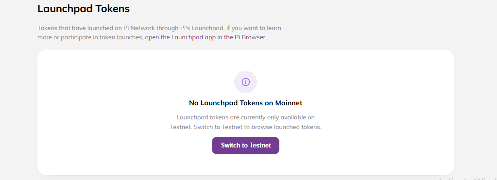 Pi BlockExplorer added "Launchpad Tokens" section Pi BlockExplorer added "Launchpad Tokens" section