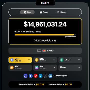 BlockchainFX Presale Dashboard BlockchainFX Presale Dashboard