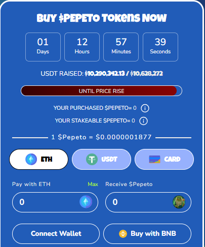 Pepeto Presale Data Pepeto Presale Data