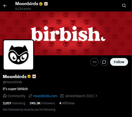 Moonbirds Official X Account