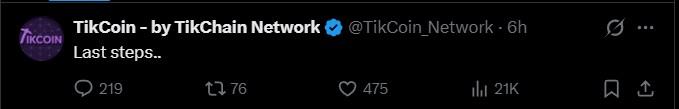 Tikcoin Network Latest  Update
