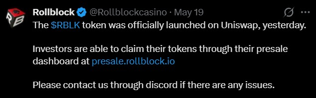 Rollblock uniswap listing Rollblock uniswap listing
