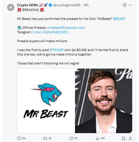 Presale is live information tweet