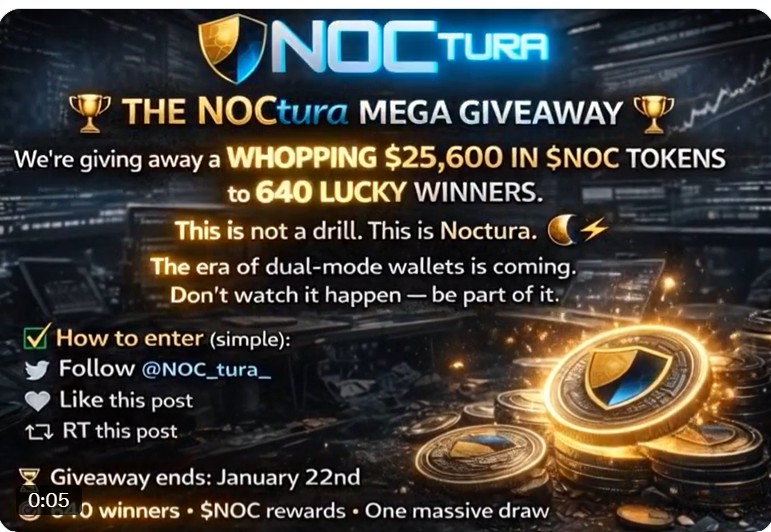 NOCtura Mega Airdrop – $25,600 Giveaway Before Presale NOCtura Mega Airdrop – $25,600 Giveaway Before Presale