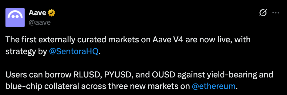 Aave Official tweet