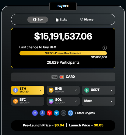 blockchainfx presale dashboard