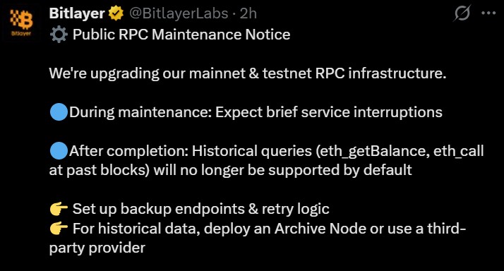 Bitlayer Maintainance