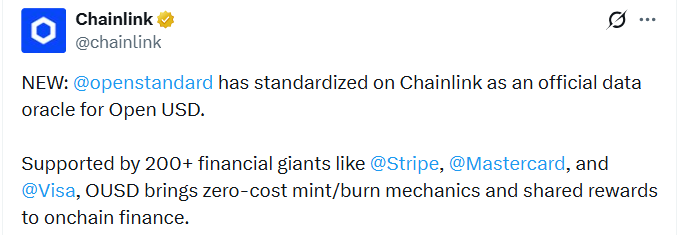 official Chainlink announcement official Chainlink announcement