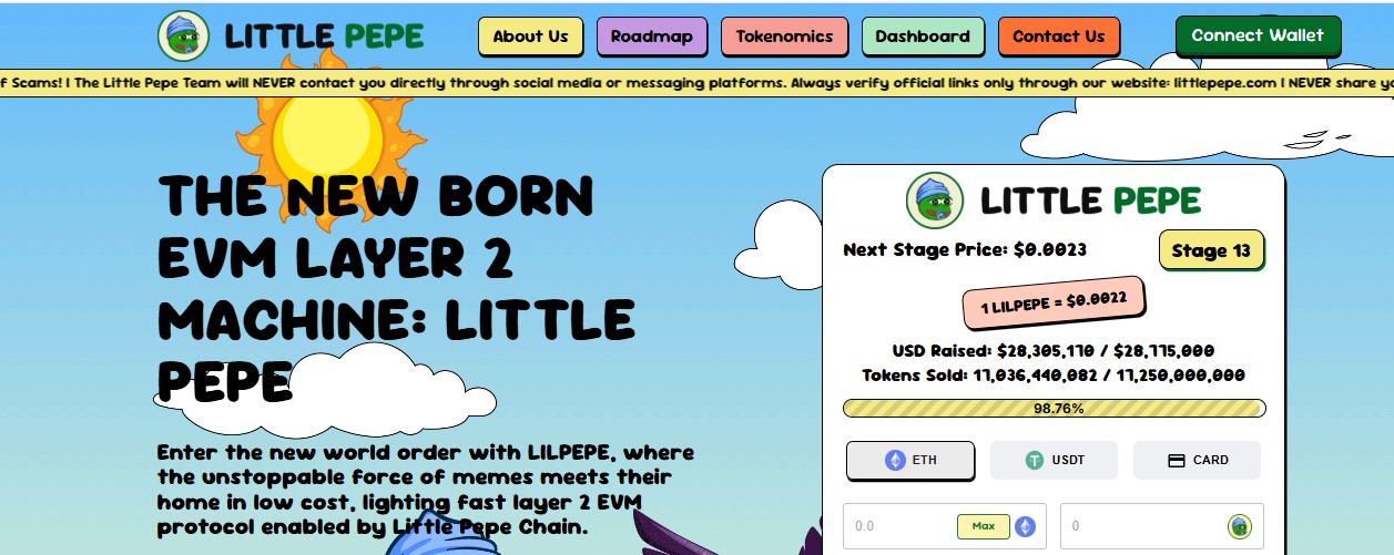 Little Pepe presale dashboard Little Pepe presale dashboard