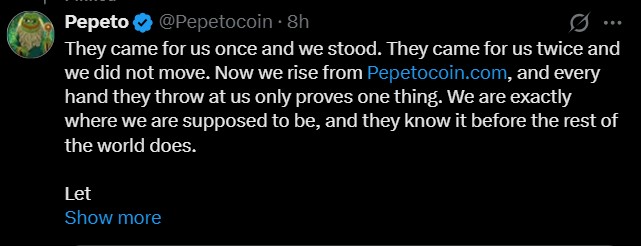 Pepeto recent update