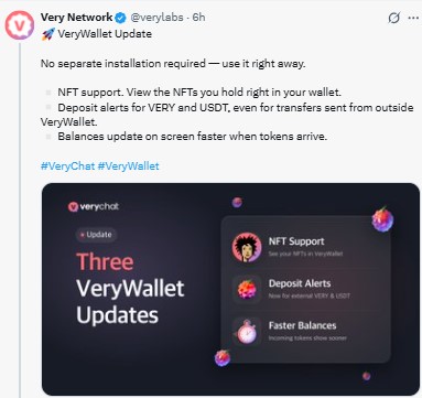 VeryWallet Three Updates