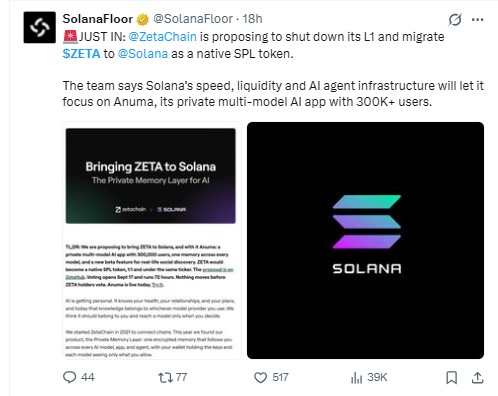  the proposed Solana migration