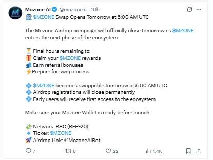 Mozone AI posted airdrop infromation