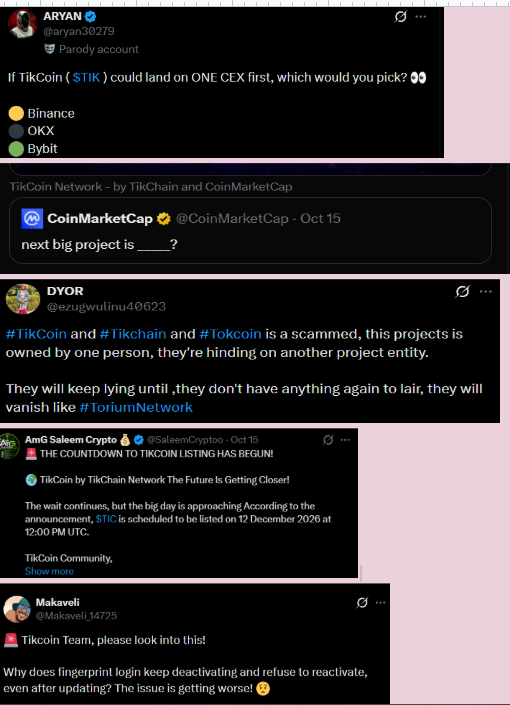 Tikcoin Network Latest Community Ractions