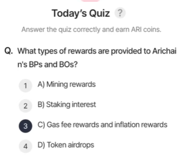 ARI Wallet Daily Quiz Answer