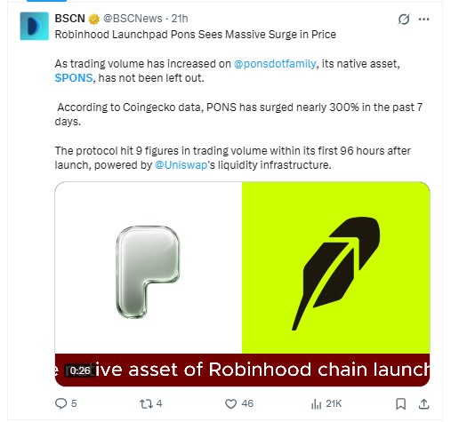 BSCNews report on Pons