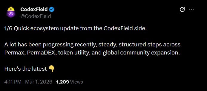 Codexfield Wallet Update