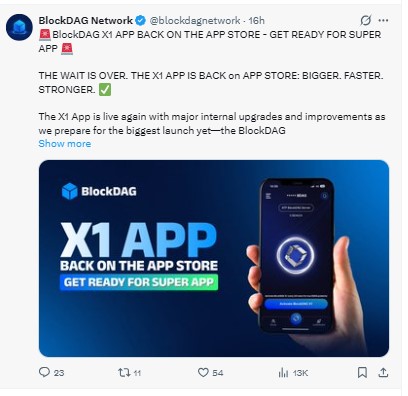 blockdag official update on x