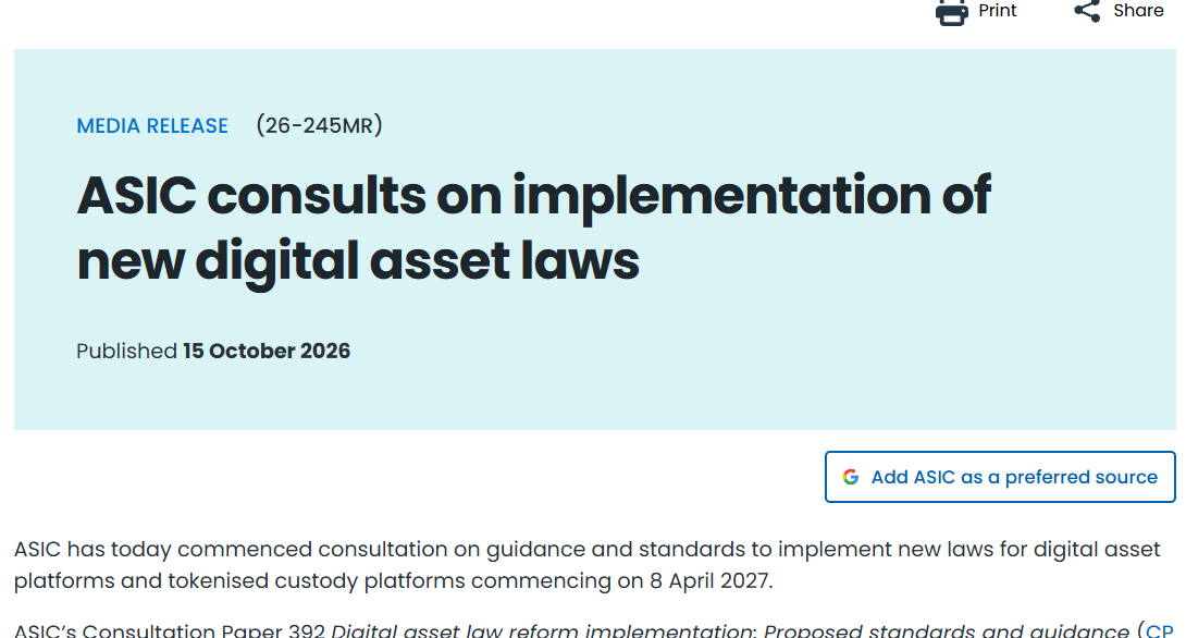 Australia New Digital Asset Rules 2027 Australia New Digital Asset Rules 2027