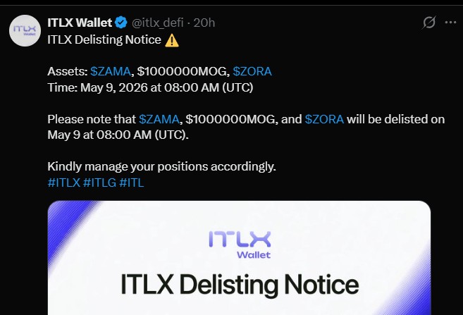ITLX Delisting Update: 3 Tokens