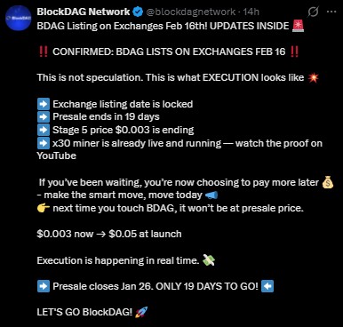 BlockDAG listing date