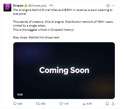 Dropee 8 viral Telegram titles internally. $3M+ in verifiable revenue.