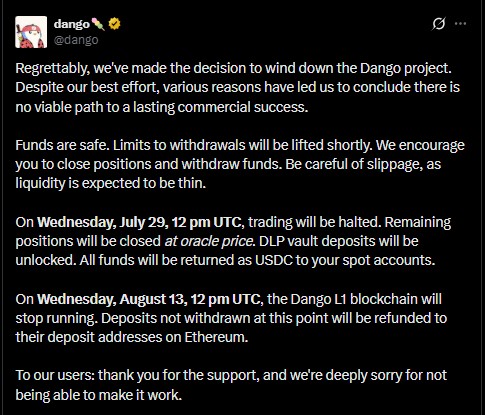 Dango Project Is Shutting Down source