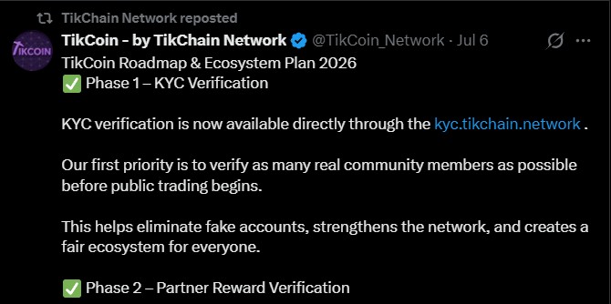Tikcoin Network KYC Verification Update Tikcoin Network KYC Verification Update