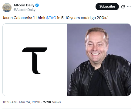 Bittensor long term growth outlook with 200x potential over 5 to 10 years
