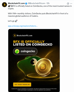 BFX is now listed on CoinGecko BFX is now listed on CoinGecko