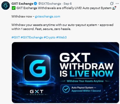 GXT Exchange Withdrawals are officially LIVE! 