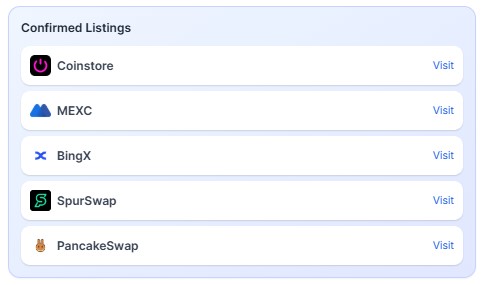 Spur Protocol Exchange List