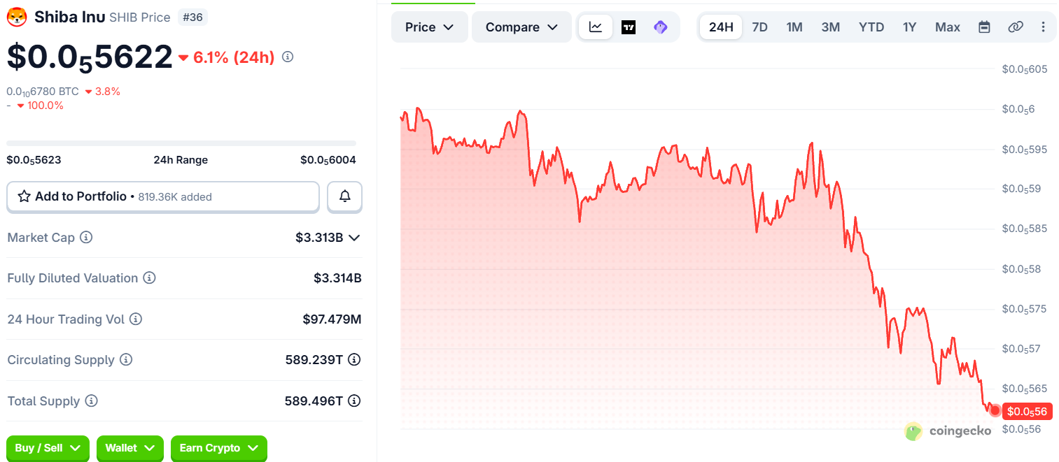 Shiba Inu price today Shiba Inu price today