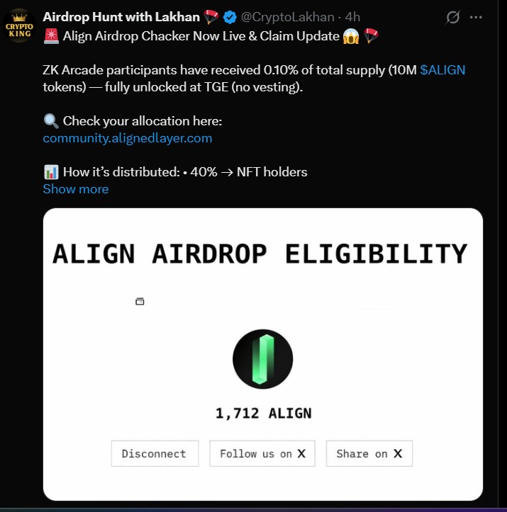 Align Airdrop Update: Who can check, and what do they get?