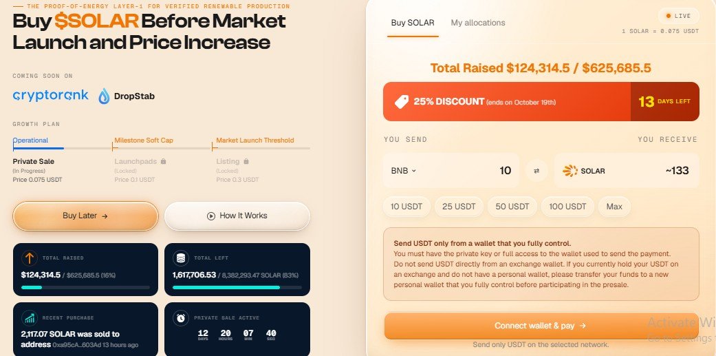 Solarious crypto presale update live dashboard Solarious crypto presale update live dashboard