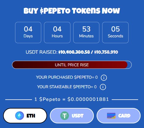Pepeto Presale update