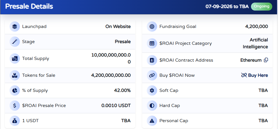 Roodrai Presale Crypto 