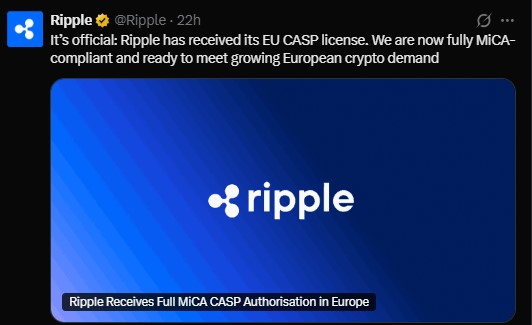 Ripple MiCA License News Ripple MiCA License News