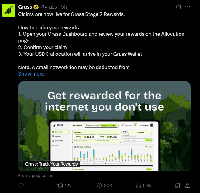 Grass Opens Stage 2 Rewards Claim and Launches Wallet