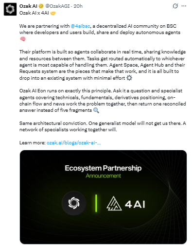 Ozak AI partnership with 4AI Ozak AI partnership with 4AI