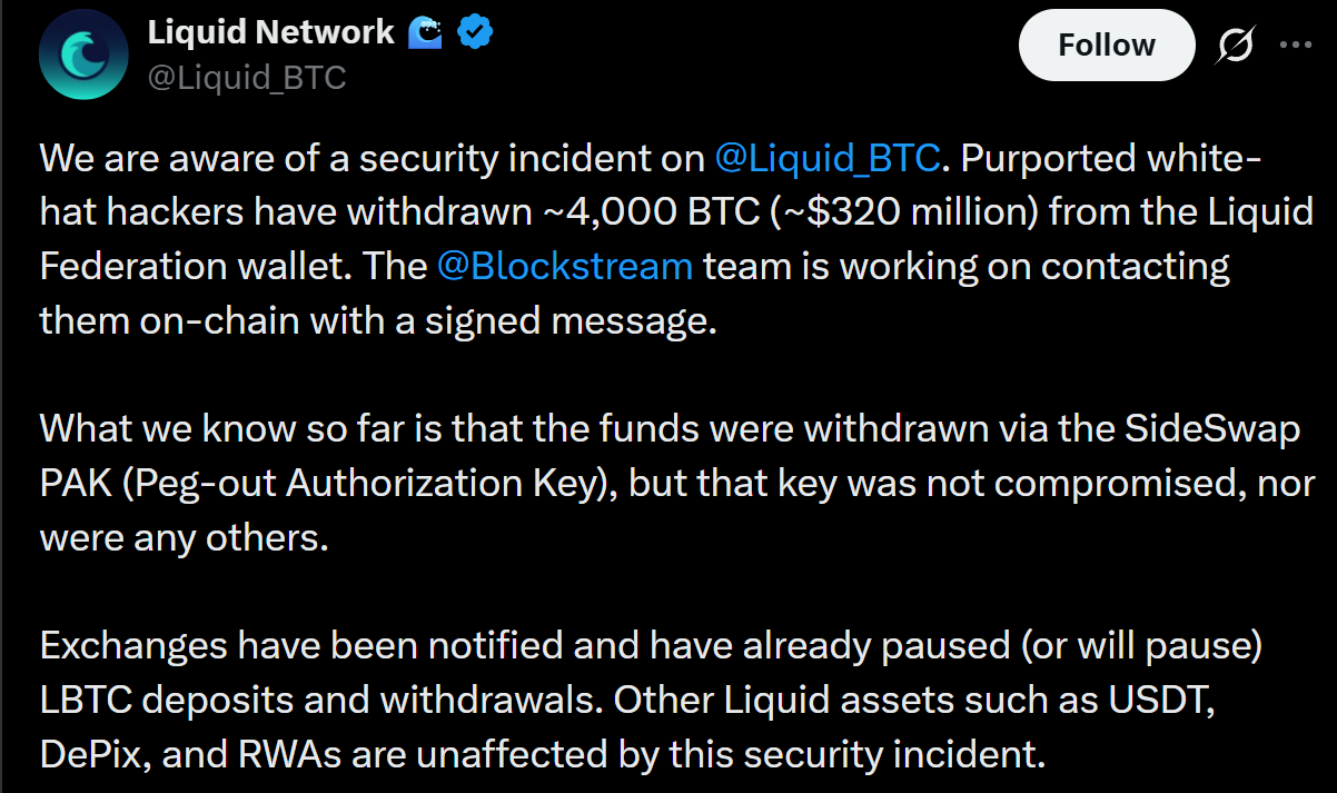 Detail by Blockstream confirmed