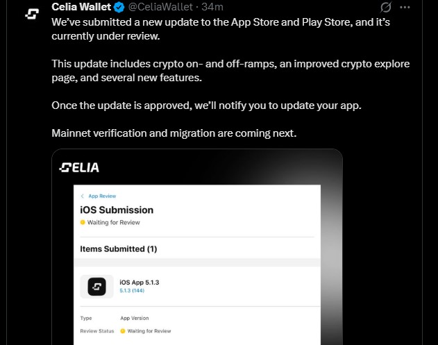 Celia Mainnet Verification and Migration Celia Mainnet Verification and Migration