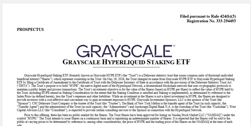 Grascale HYPE ETH Trading tomorrow