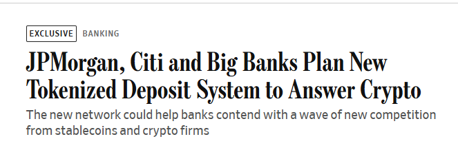 JPMorgan Citi Bank of America tokenized deposit network