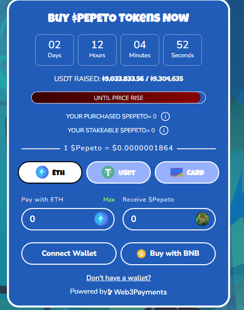 Pepeto PResale Data 