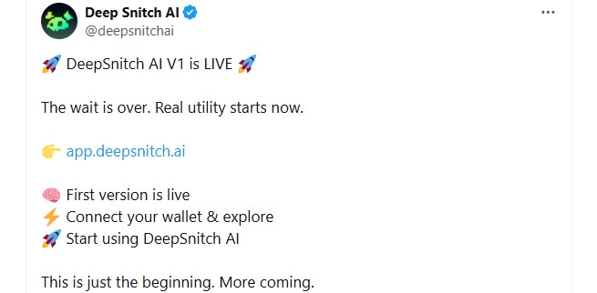 DeepSnitch AI V1 Launch