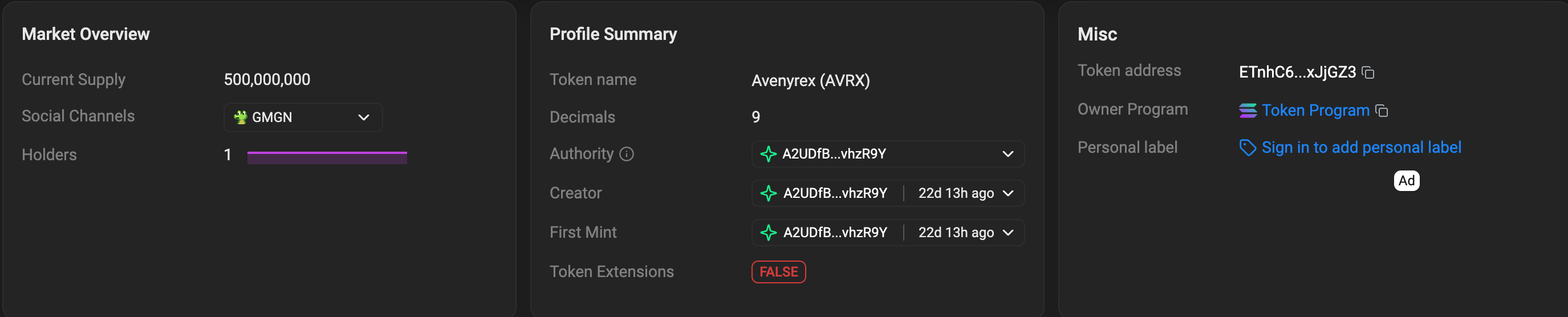 Avenyrex Mint Address Avenyrex Mint Address