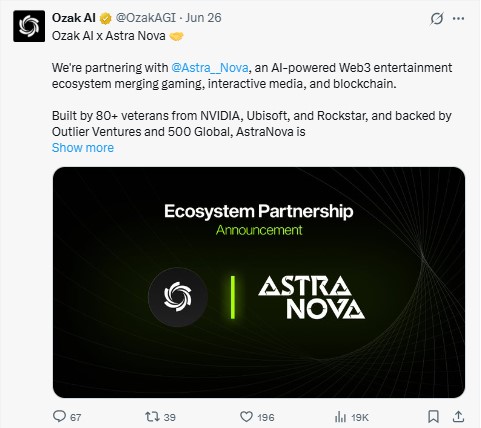 Ozak AI partners with Astra Nova