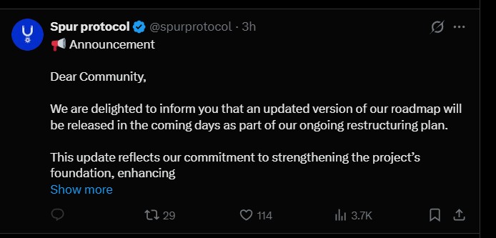 Spur Protocol roadmap news Spur Protocol roadmap news