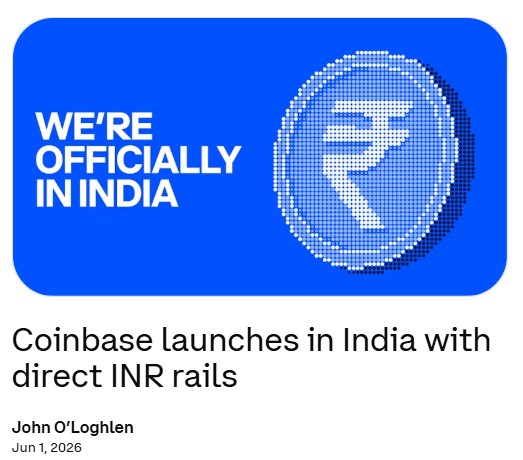 Coinbase officially launched direct INR support in India Coinbase officially launched direct INR support in India